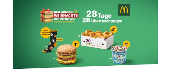 🍟 Letzter Tag! McDonald's Weihnachtscountdown mit 28 Coupons » heute: McFlurry 1€ 🍦