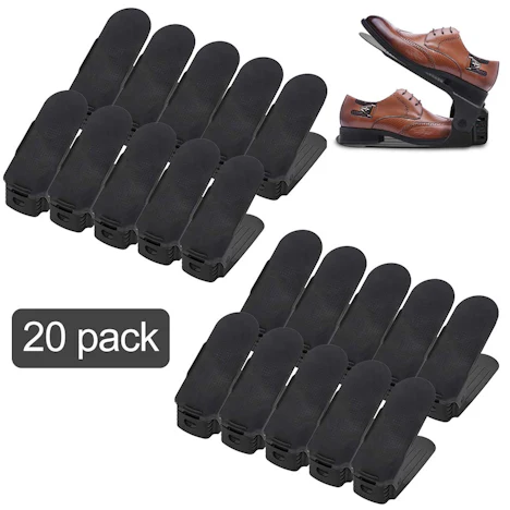 20 Stück Einstellbare Schuhregale, Höhen Einstellbares Schuhregal, rutschfest