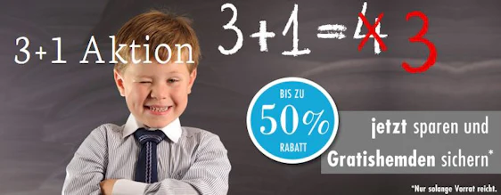 3+1 Aktion bei hemden.de - auch auf reduzierte Ware anwendbar