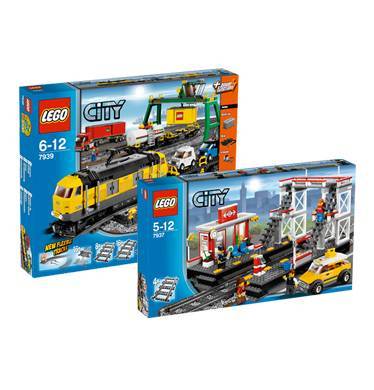 LEGO City Set Güterzug 7939 &amp; Bahnhof 7937
