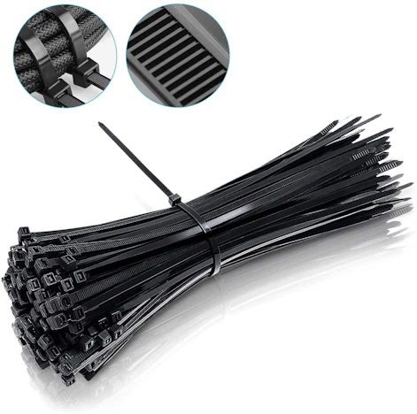 Hengda 300 x 3,6 mm Industriequalität Kabelbinder, Premium Nylon, Schwarz, 100 Stück