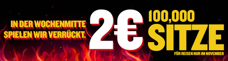 Ryanair: Flüge im November ab 2€ pro Strecke, z.B. Tagesausflug nach London für 4€