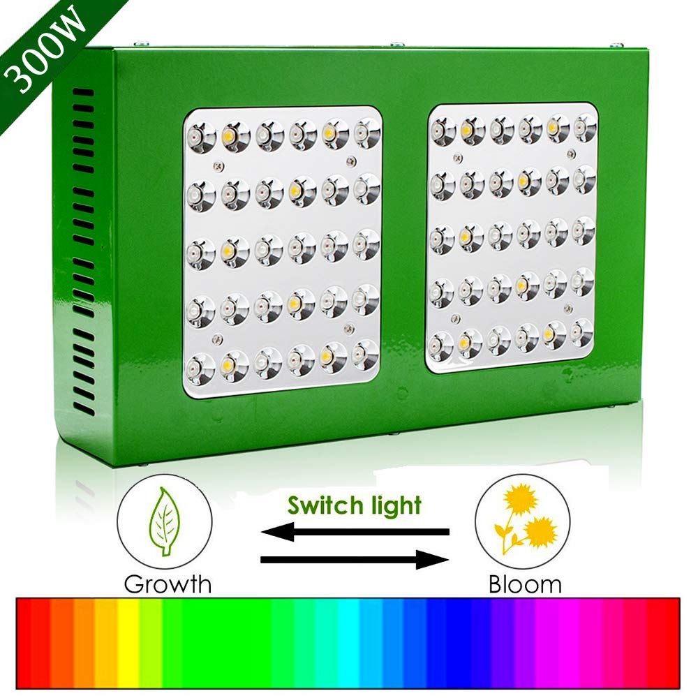 Hengda Pflanzenlampe LED 300W Vollspektrum Pflanzenlicht Doppelschalter Serie 3 Arten von Modus
