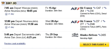 Für ~353€ nach Neu-Kaledonien (bei Australien) - Preisfehler