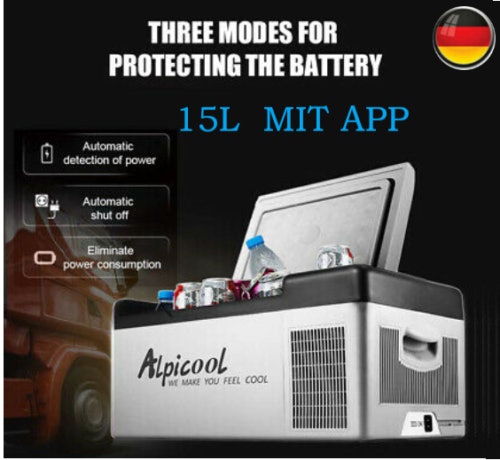 Alpicool 15L Kühlbox Kompressor Kühlschrank Camping Auto Gefrierschrank -20℃/-4℉