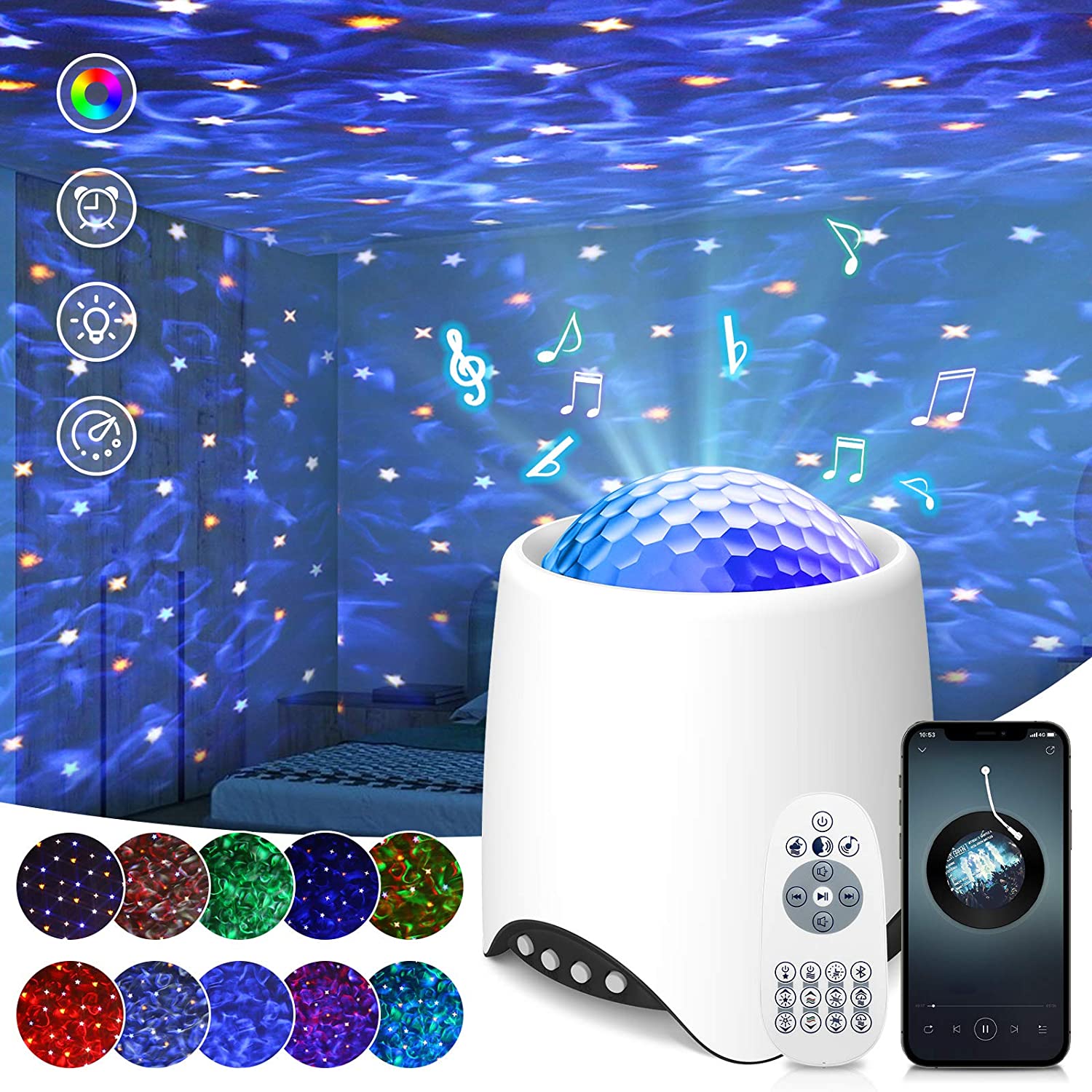 Solmore LED Sternenhimmel-Projektor für 24€ – eingebauter Musikspieler, Bluetooth-Verbindung