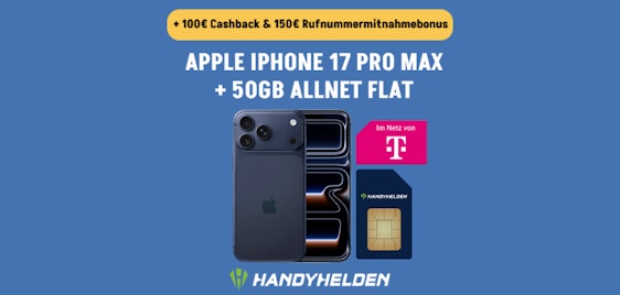 Richtig guter Deal 💡 Apple iPhone 17 Pro Max im 50 GB Telekom-Tarif für eff. 4,36€/Monat