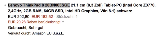 10% Rabatt zusätzlich auf ausgewählte Amazon Warehousedeals *UPDATE*