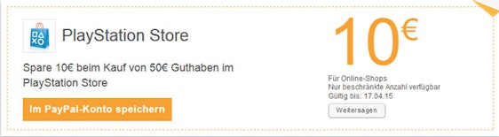 Playstation Store Guthaben mit 10€ Rabatt - 50€ für 40€ durch PayPal *UPDATE2*