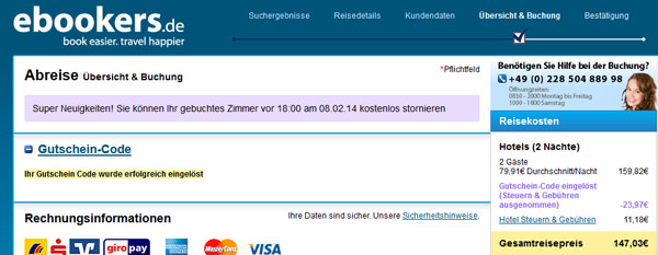 15% und 20% eBookers Hotel Gutschein *UPDATE2*