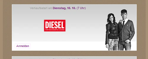Ab morgen: DIESEL Sale bei vente-privee mit 8€ Gutschein (Update)