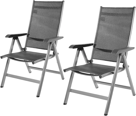 AmazonBasics - Terassenstuhl, 5-Stufen verstellbar, Doppelpack