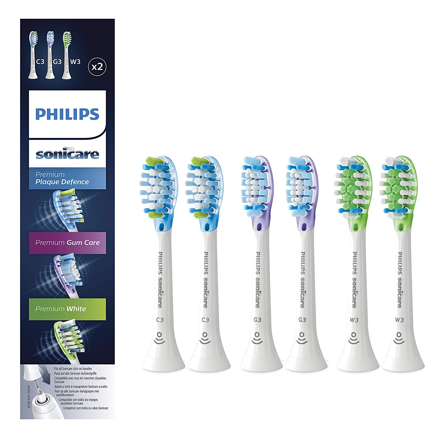 Philips Sonicare 6er-Pack Aufsteckbürsten "Standard HX9076/07"