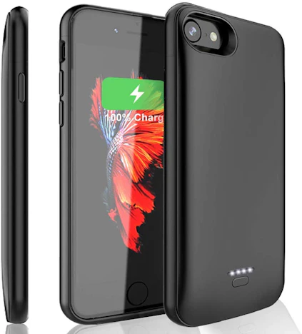 2 in 1 Hülle für iPhone 6 6S 7 8 mit 6000mAh Akku