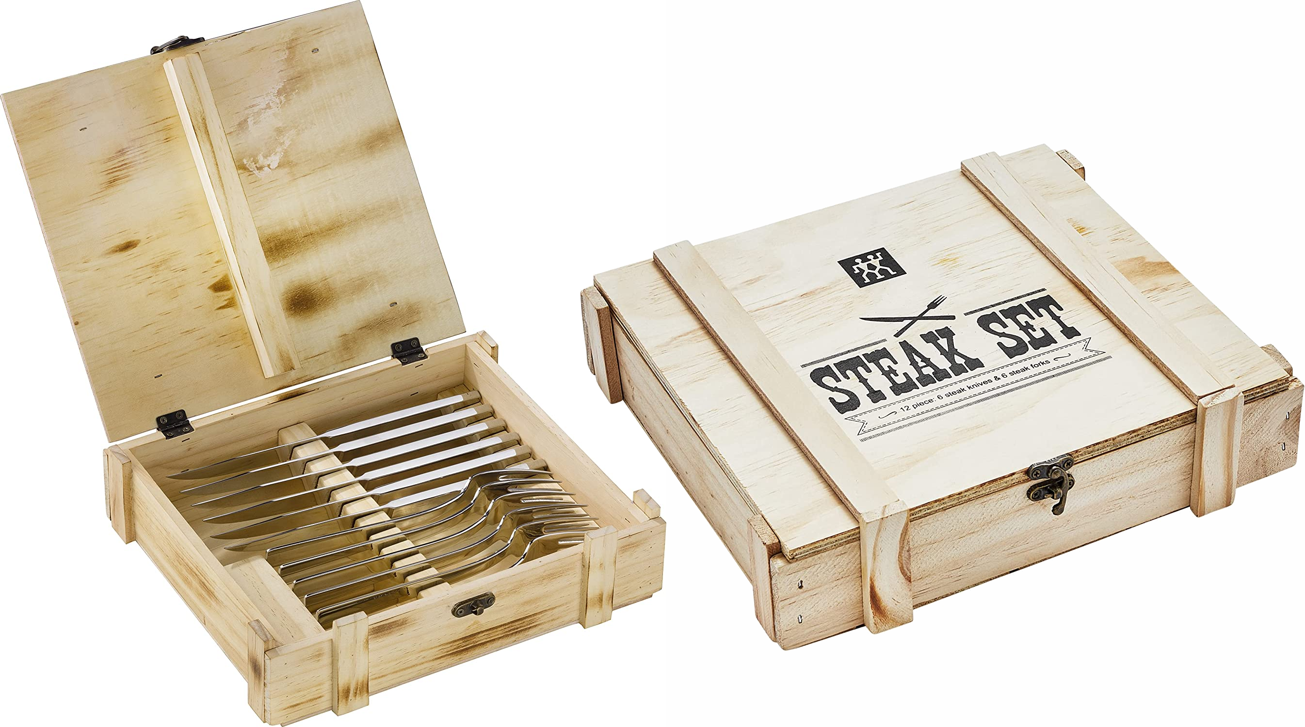 Zwilling Steak-Besteck (12-tlg.) für 31€ – in rustikaler Holzbox