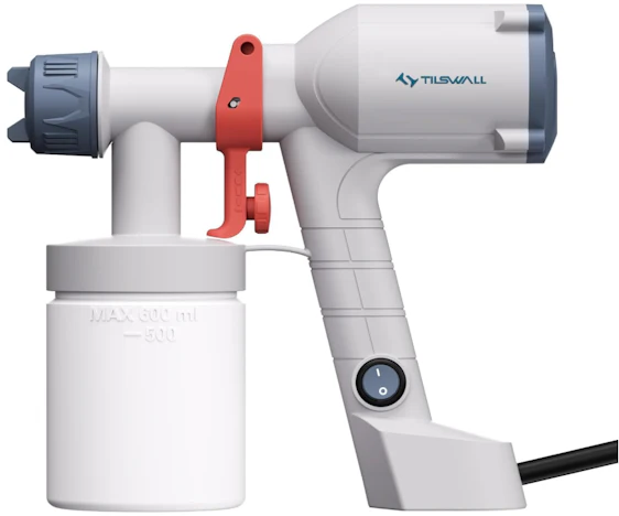 Tilswall Farbsprühsystem, Upgrade Ultra-leichte Elektrische Farbsprühgerät mit 600ml Farbbehälter
