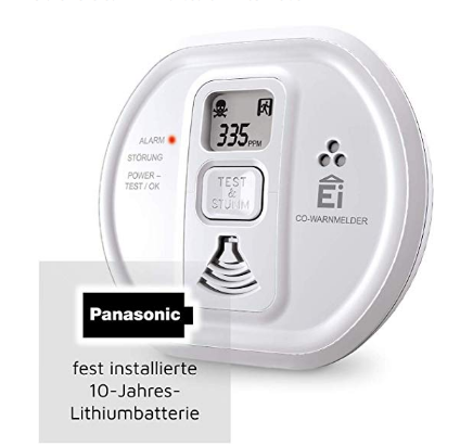 Ei Electronics Kohlenmonoxidmelder "Ei208D CO" (Mit Display und 10-Jahres-Batterie) [Amazon-Prime] 26,99€