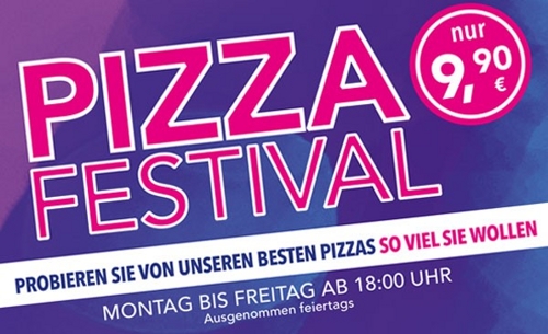 Pizzahut -->Pizza Festival<--- Pizza bis zum Erbrechen Mo.-Fr. ab 18:00