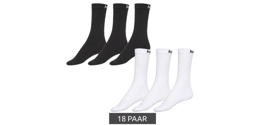 Hummel Sportsocken für 21€ - 18er-Pack, Baumwolle, Komfort-Nähte