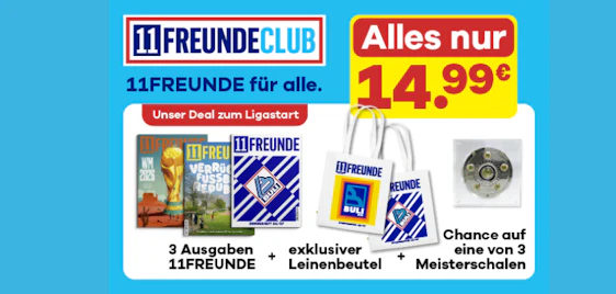 11FREUNDE CLUB Klassik 3 Monate für nur 15€ ⚽️ inkl. Baumwollbeutel & Gewinnspiel