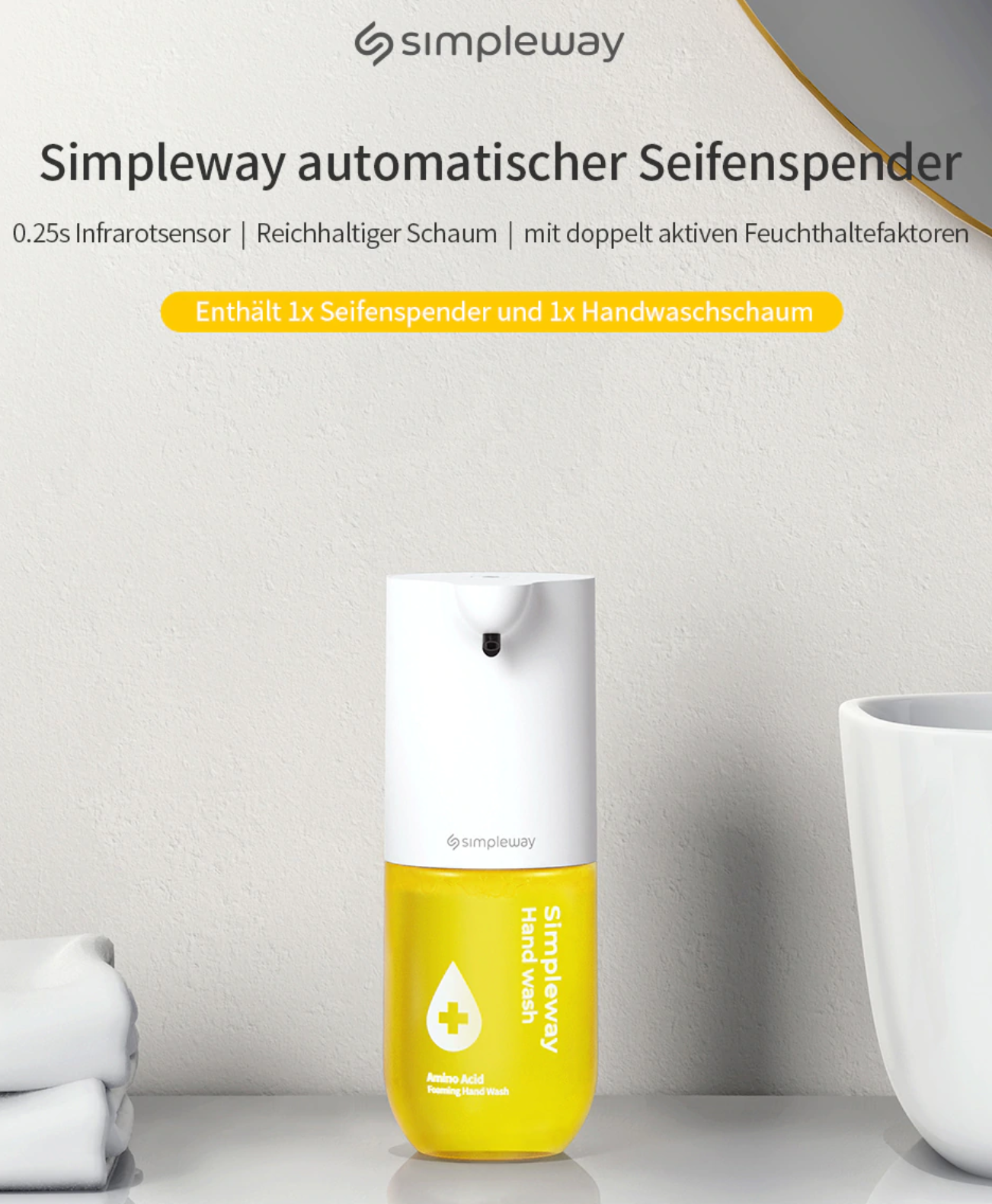 Elektrischer Seifenspender von Simpleway – 300ml – Infrarotsensor – (Aliexpress)