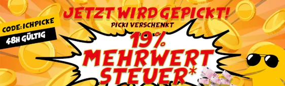 Mehrwertsteuer geschenkt -19% bei picksport