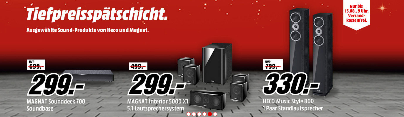 Tiefpreisspätschicht bei Media Markt - Lautsprecher von Heco und Magnat