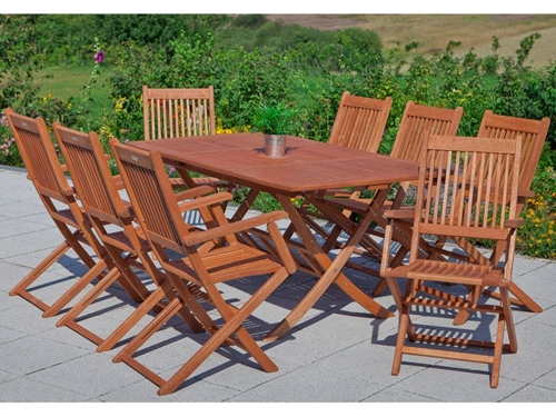 MERXX Rio 9-teiliges Eukalyptus Gartenmöbel Set für 453,95€