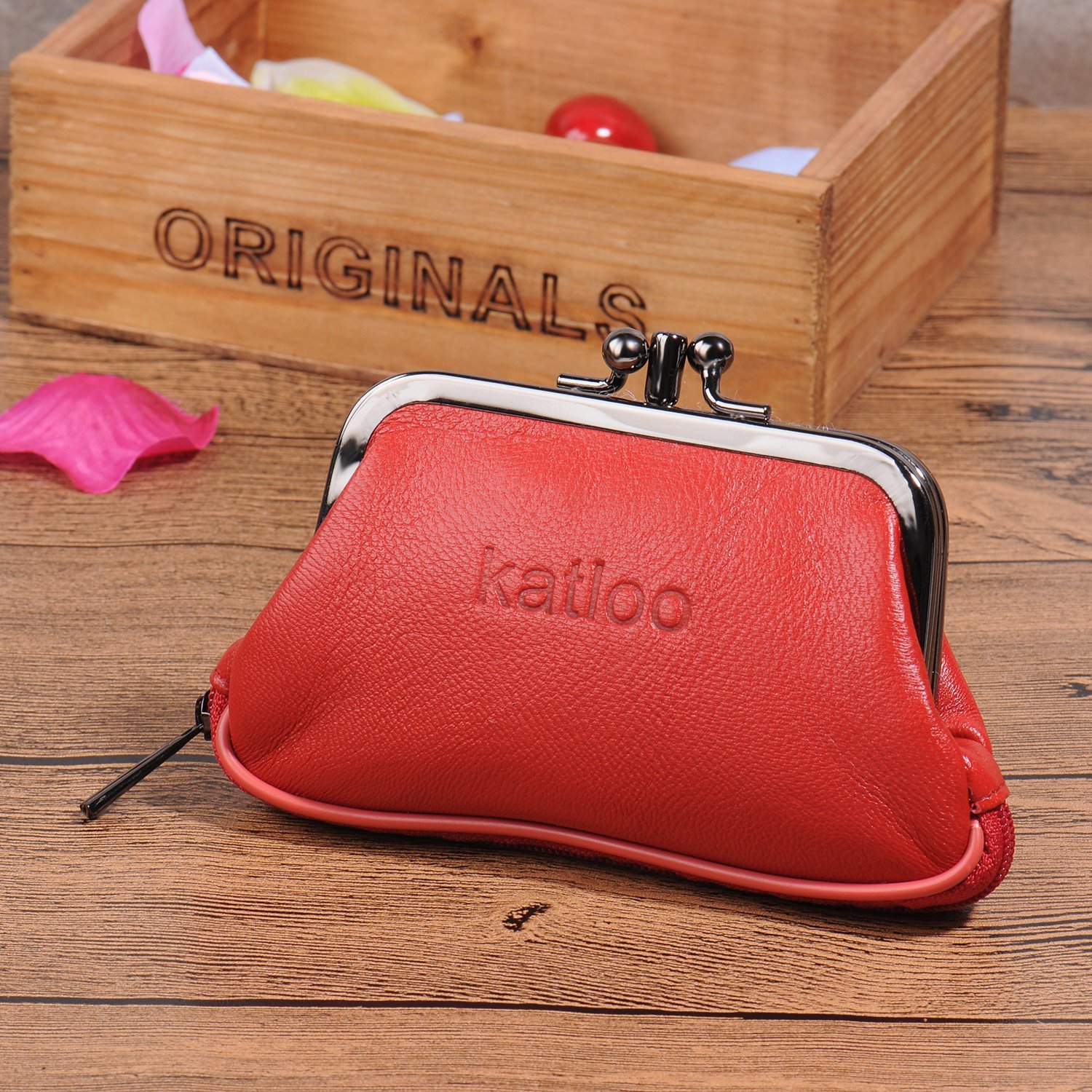 Damen Echt Leder Münzbörsen Münzbeutel Kartenbörse 