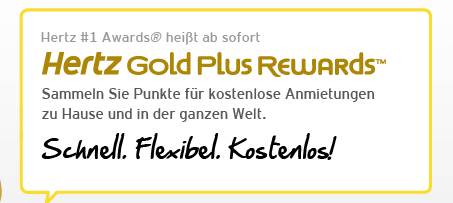Kostenloser Hertz #1 Club Gold Status und 800 Punkte - einlösbar gegen 1 Miettag am Wochenende
