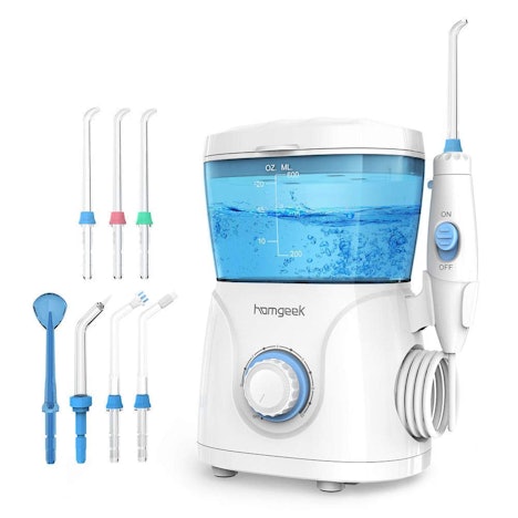 Munddusche mit 10fach Wasserdruckeinstellung, 600ml Wassertank und 7 Funktionsdüsen