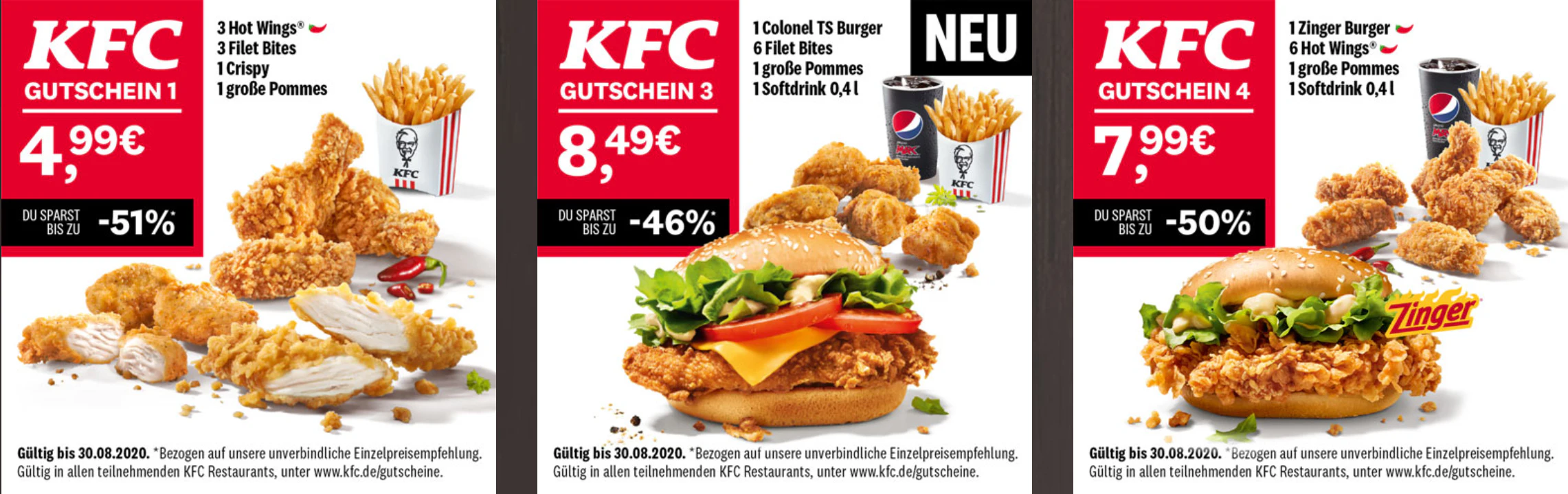 KFC Coupons bis August 2020 » neues PDF mit über 50% Rabatt 🍗