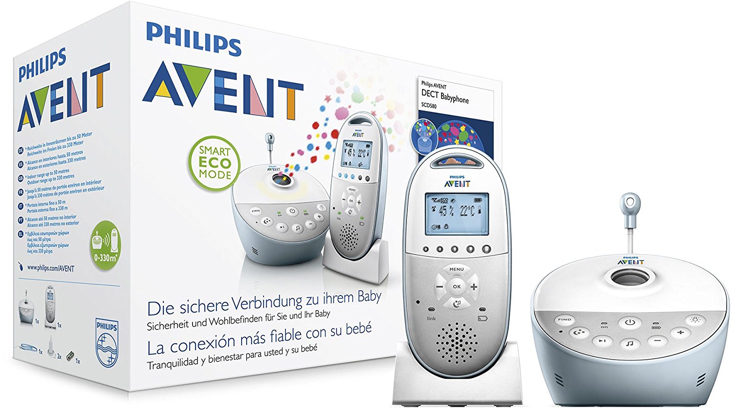 Amazon - Philips Avent SCD580/00 Babyphone (Smart Eco Mode, Sternenhimmel-Projektor ) 94,99 Euro