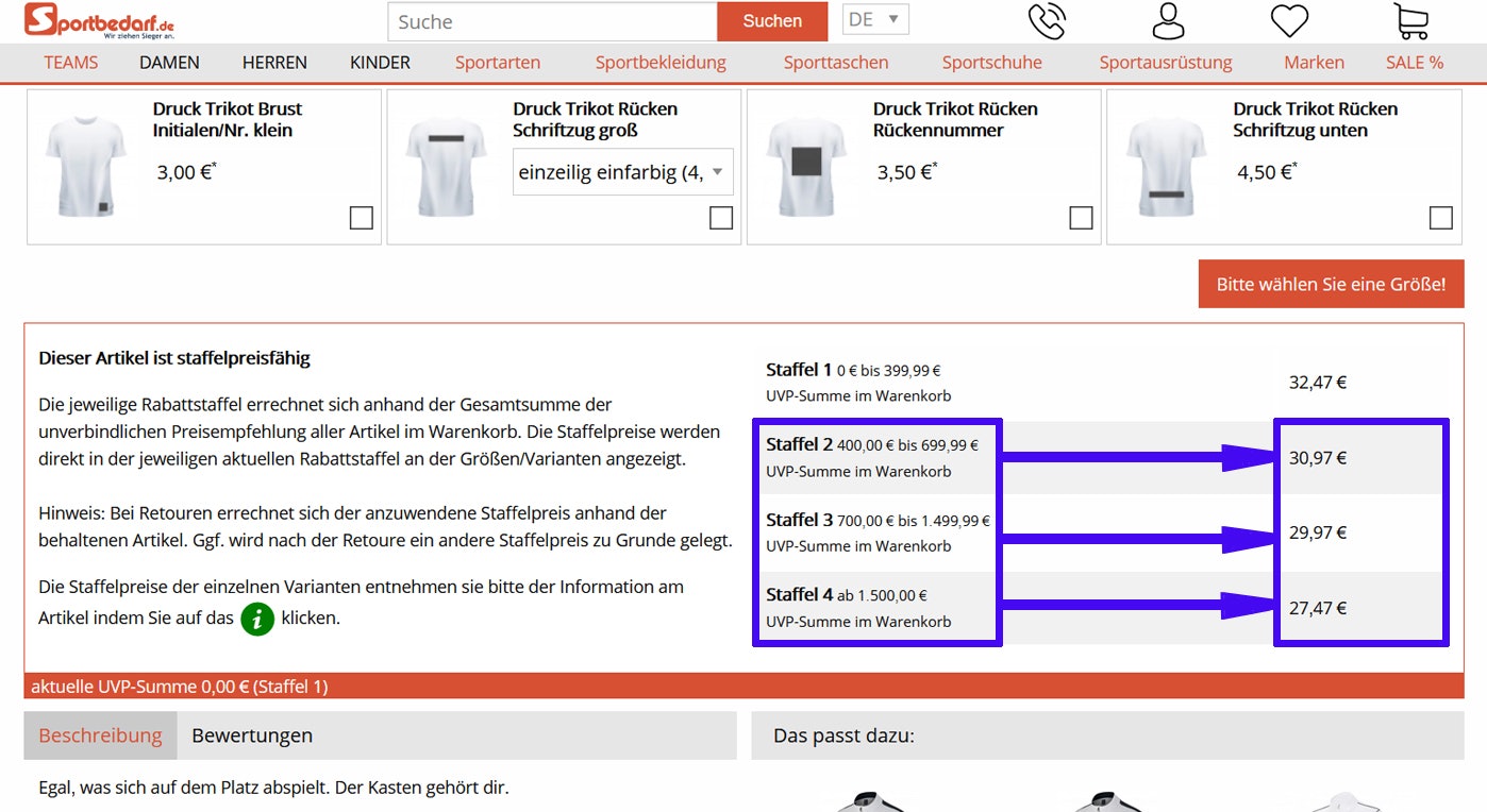 Sportbedarf Staffelpreise Bild 2