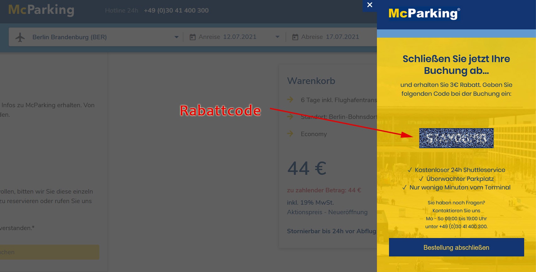 McParking Rabattcode
