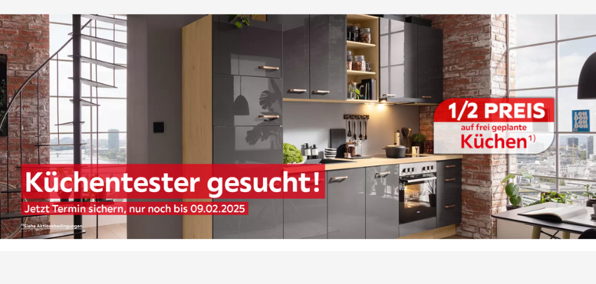 Nur die ersten 75 Bewerber:innen ⏱️ Traumküche zum Spottpreis - halber Preis, inkl. Montage, Testeraktion