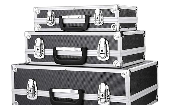 IKAYAA 3er Set Transportkoffer Werkzeugkoffer mit Aluminiumrahmen und ABS