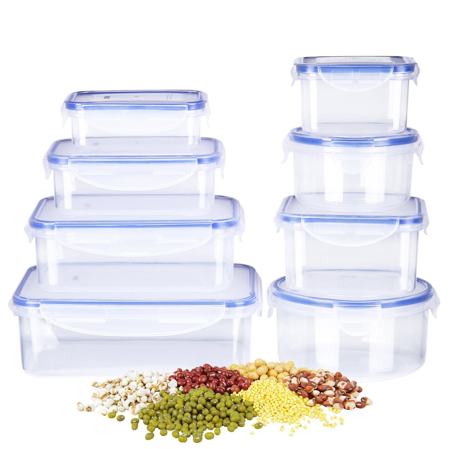 Deik Frischhaltedosen Aufbewahrungsbox Vorratsdosen Set 8-teilig BPA-Frei für 9.99€ 
