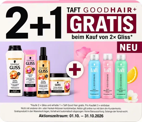 Schwarzkopf Haarspray gratis beim Kauf von 2 Schwarkopf Shampoos - dm Online