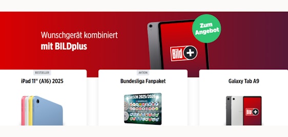 iPad 2025 für 18,99€ inkl. BILDplus ePaper-Abonnement 😲 Wunschprämie zum BILDplus Abo