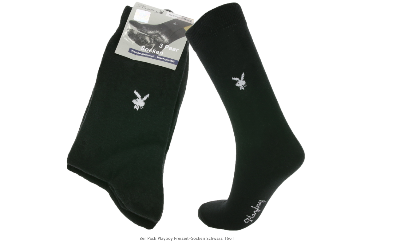 [vorbei] 3er-Pack Herren Playboy Socken in schwarz für nur 0,99€ anstatt 14,99€