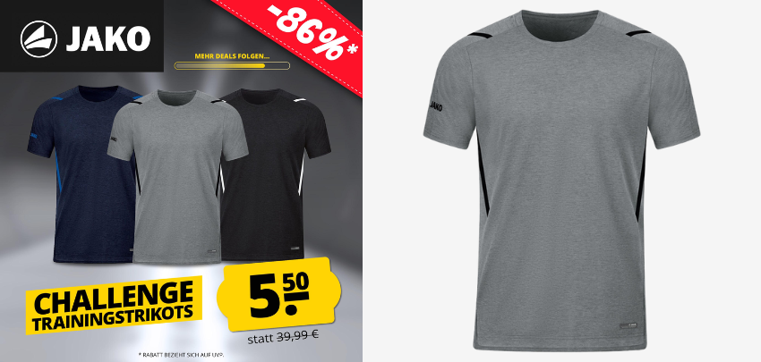 Nur 5,50€ + Versand 🚀 Jako Challenge Trainingsshirt - für Damen, Kinder, Herren 