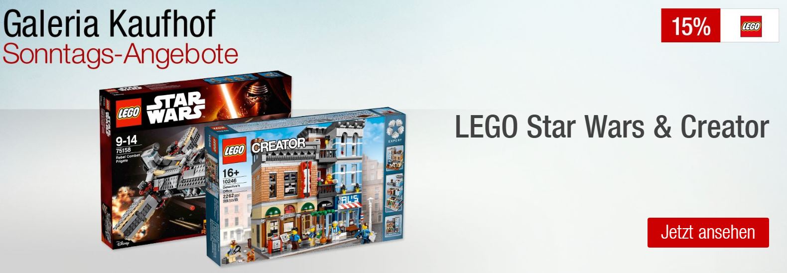 15% Rabatt auf ausgewählte Lego-Artikel bei Galeria Kaufhof - z.B. LEGO Star Wars Ewok Village 10236 für 212€