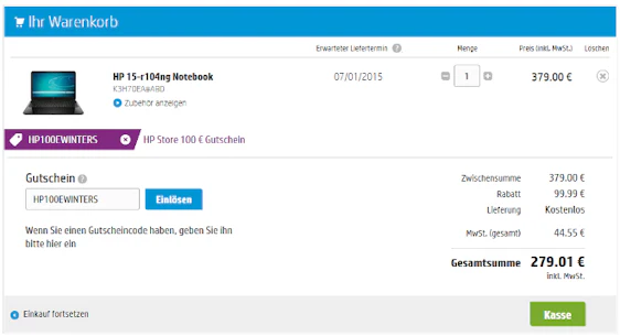 HP 15-r104ng für 279€ - günstiges 15" Notebook mit i3, 4GB RAM und 750GB HDD