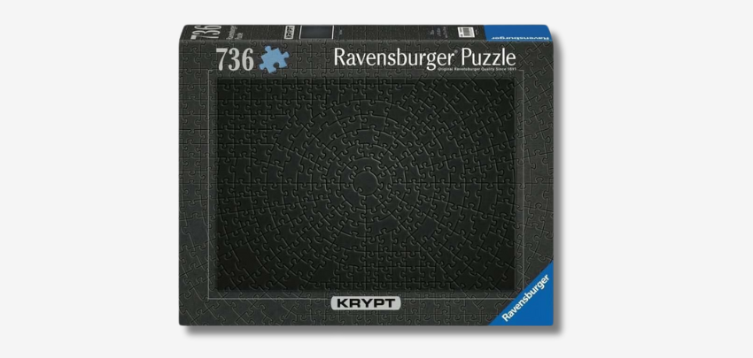 Ravensburger Krypt Black für 13€ - Anspruchsvolles Puzzle ohne Motiv