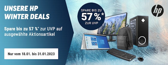 57% Rabatt in den NBB Winterdeals auf Geräte von HP - z.Bsp. HP Slim Desktop S01-pF1301ng für 379€