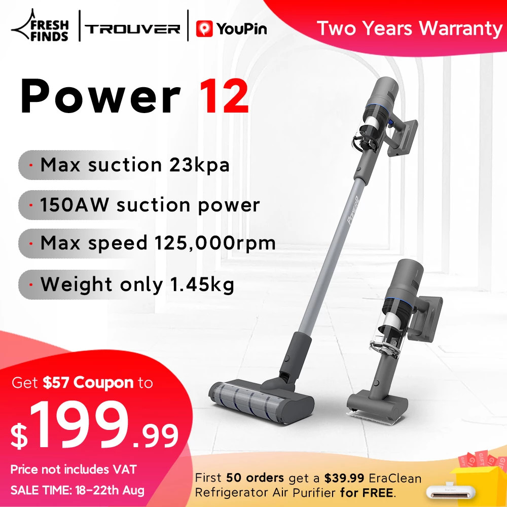 Trouver Power 12 Akku-Staubsauger 23.000Pa / 2500mAh / 150AirWatt / Display
