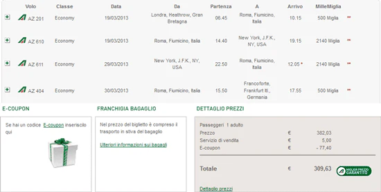 London - New York - Frankfurt/München für 310€ mit Alitalia - November bis März