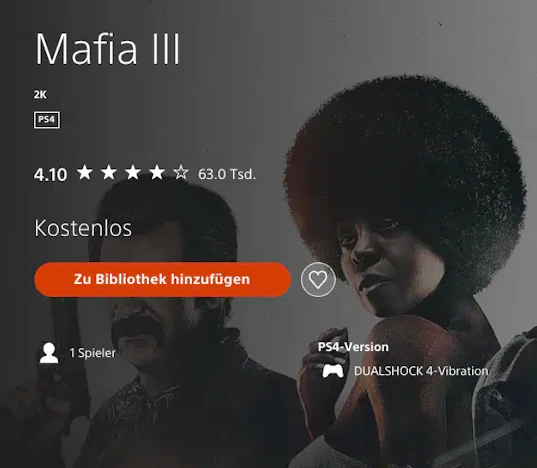 Fehler? Mafia III kostenlos für PS5 (und PS4)