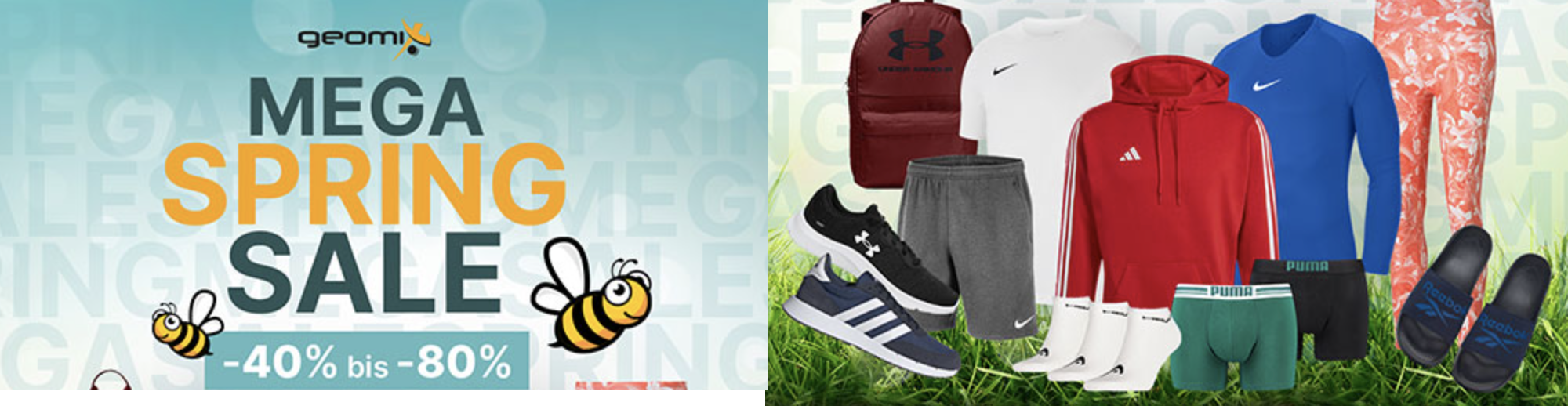 Geomix Spring Sale  - 40 - 80% Rabatt auf nahezu das komplette Sortiment, z.B.: New Balance Laufschuh Fresh Foam 520v7 für 55€